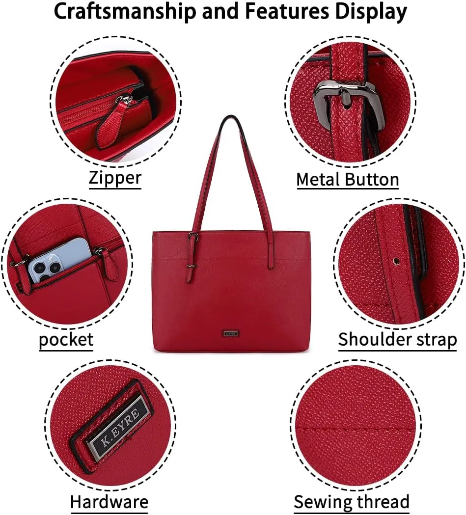 Women's Soft Faux Leather Tote Bag Purse Handbags Wallet Tote Shoulder Bag Purse Large Capacity