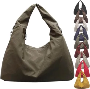 Women's Solid Color Textured Draped Tote Bag, Big Capacity Minimalist Versatile Shoulder Bag,New and Versatile