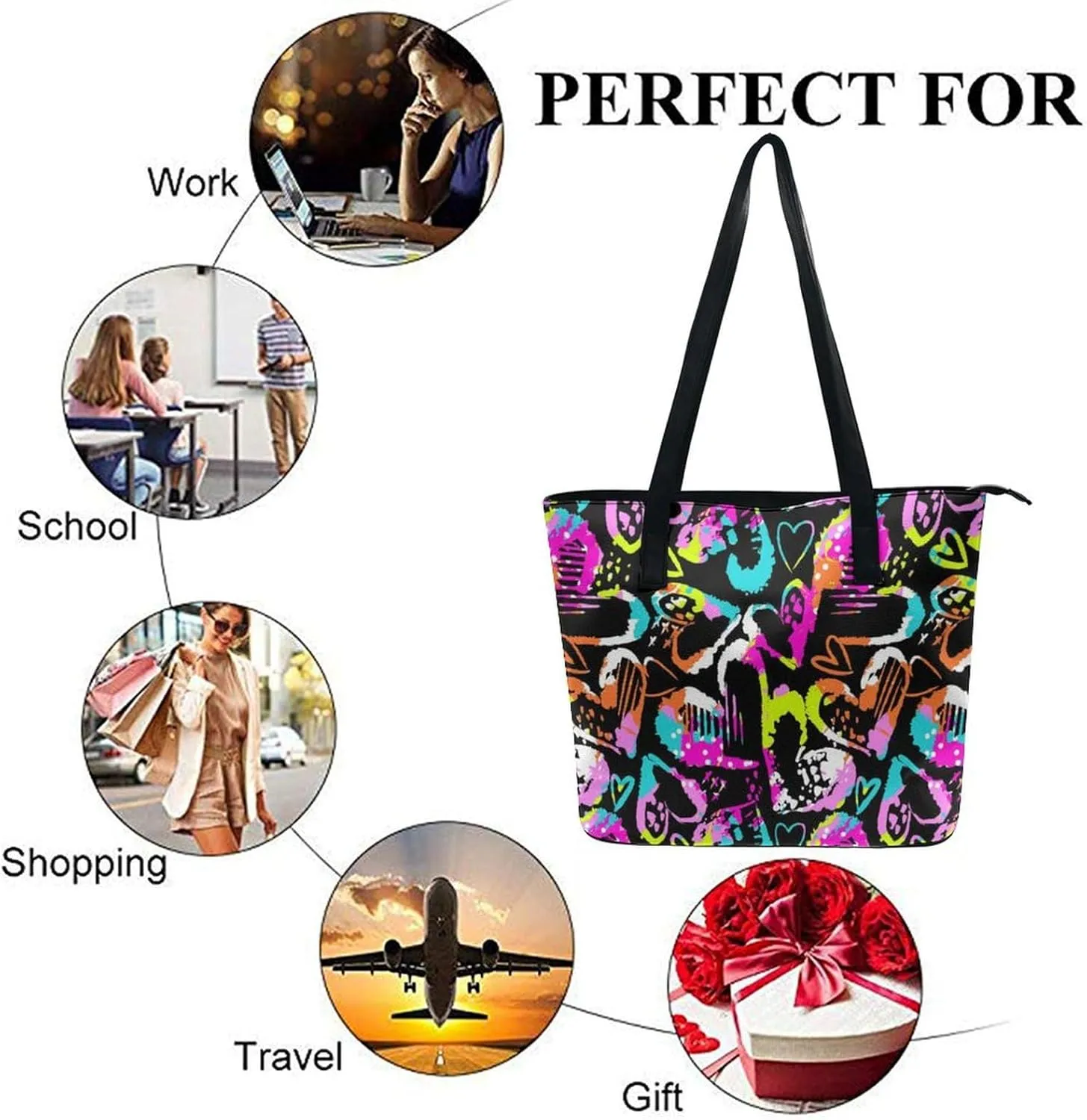 Women's Waterproof Shoulder Commuter Bag Large Work Tote Bag Handbag