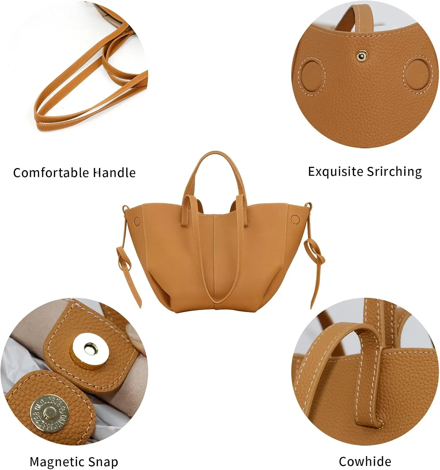 Work Bag Faux Leather Tote Bag for Women Trendy Handbag Purse Fall Shoulder Bag with Magnetic Closure