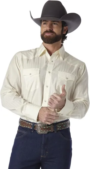 Wrangler Men's Sport Western Basic Two Pocket Long Sleeve Snap Shirt