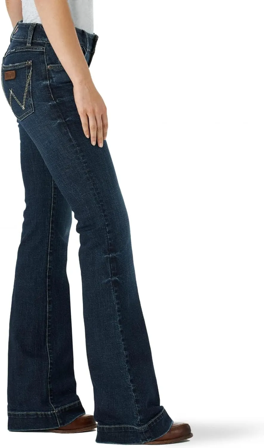Wrangler Women's Retro Mae Mid Rise Wide Leg Trouser Jeans