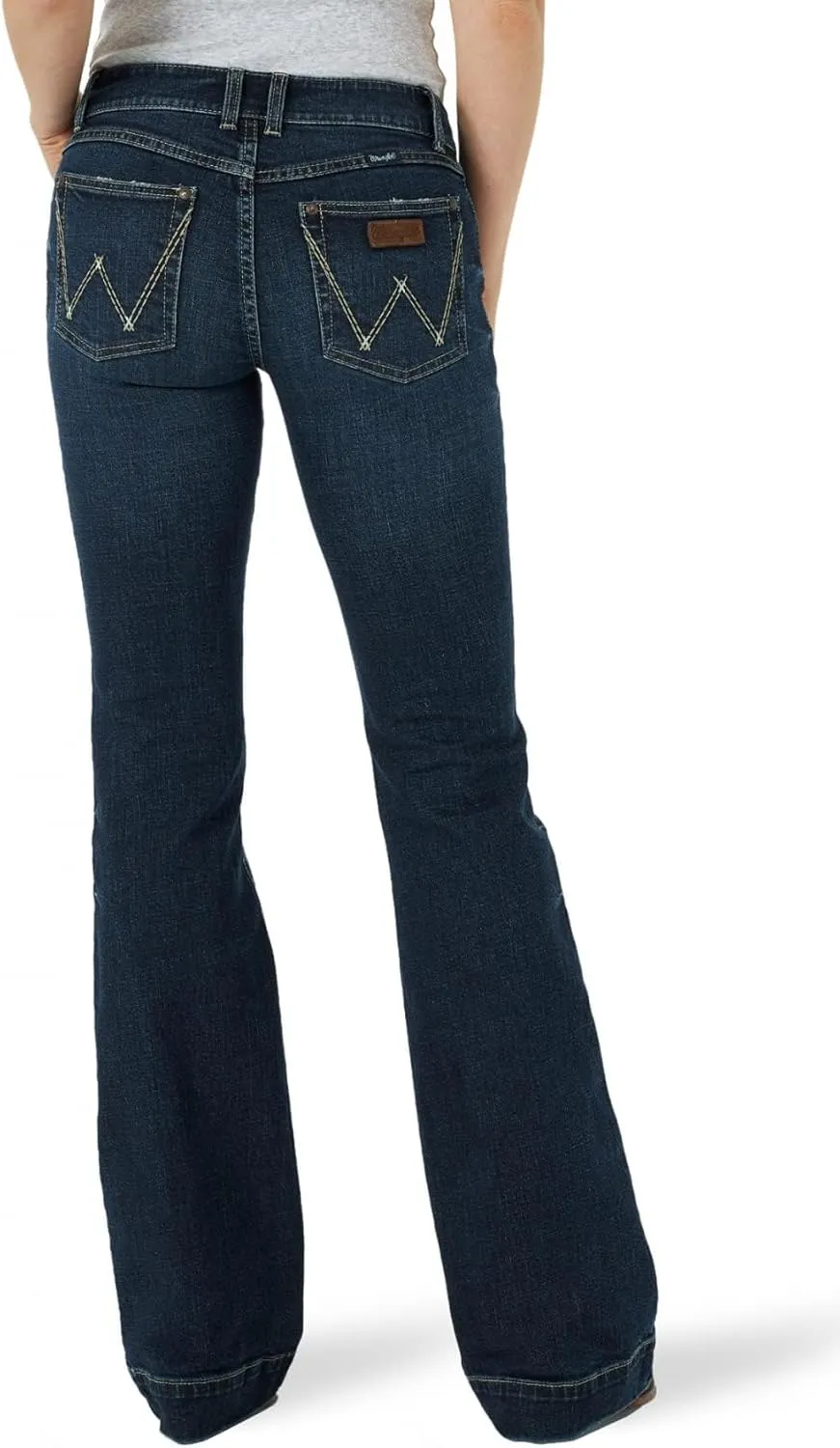 Wrangler Women's Retro Mae Mid Rise Wide Leg Trouser Jeans