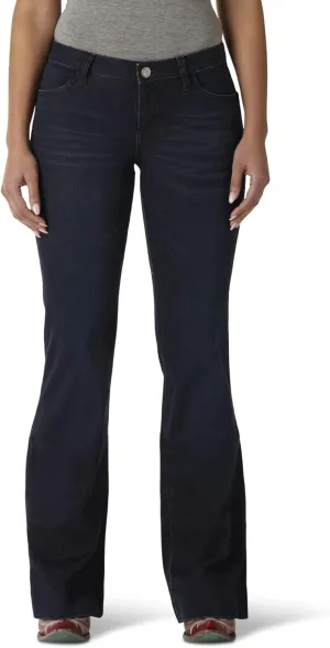 Wrangler Women's Retro Mae Mid Rise Wide Leg Trouser Jeans