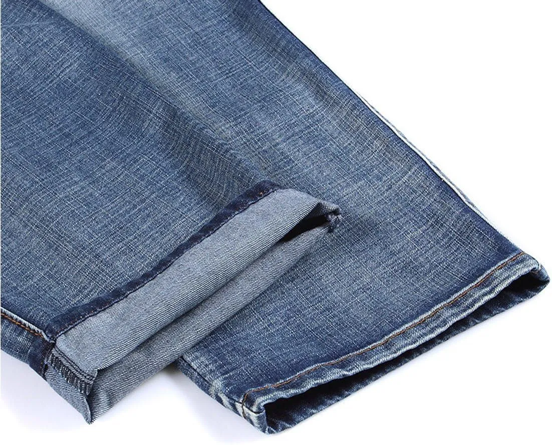 Yeokou Men's Casual Loose Hip Hop Denim Work Pants Jeans with Cargo Pockets