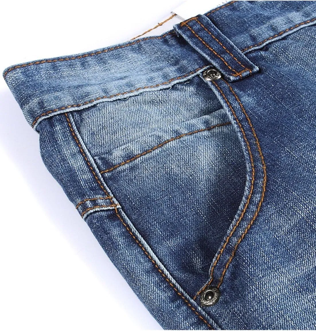 Yeokou Men's Casual Loose Hip Hop Denim Work Pants Jeans with Cargo Pockets