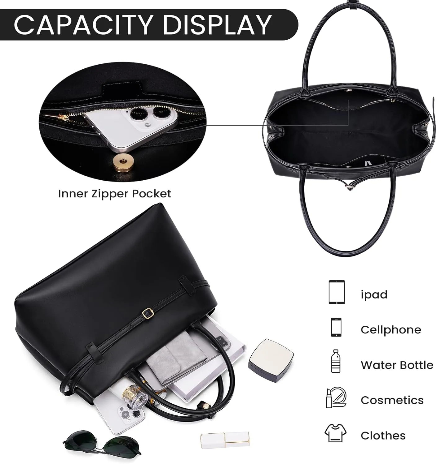 YFGBCX Tote Bag for Women Vegan Leather Work Bag Top Handle Bag Trendy Luxury Hobo Handbag College Tote Bag Purse