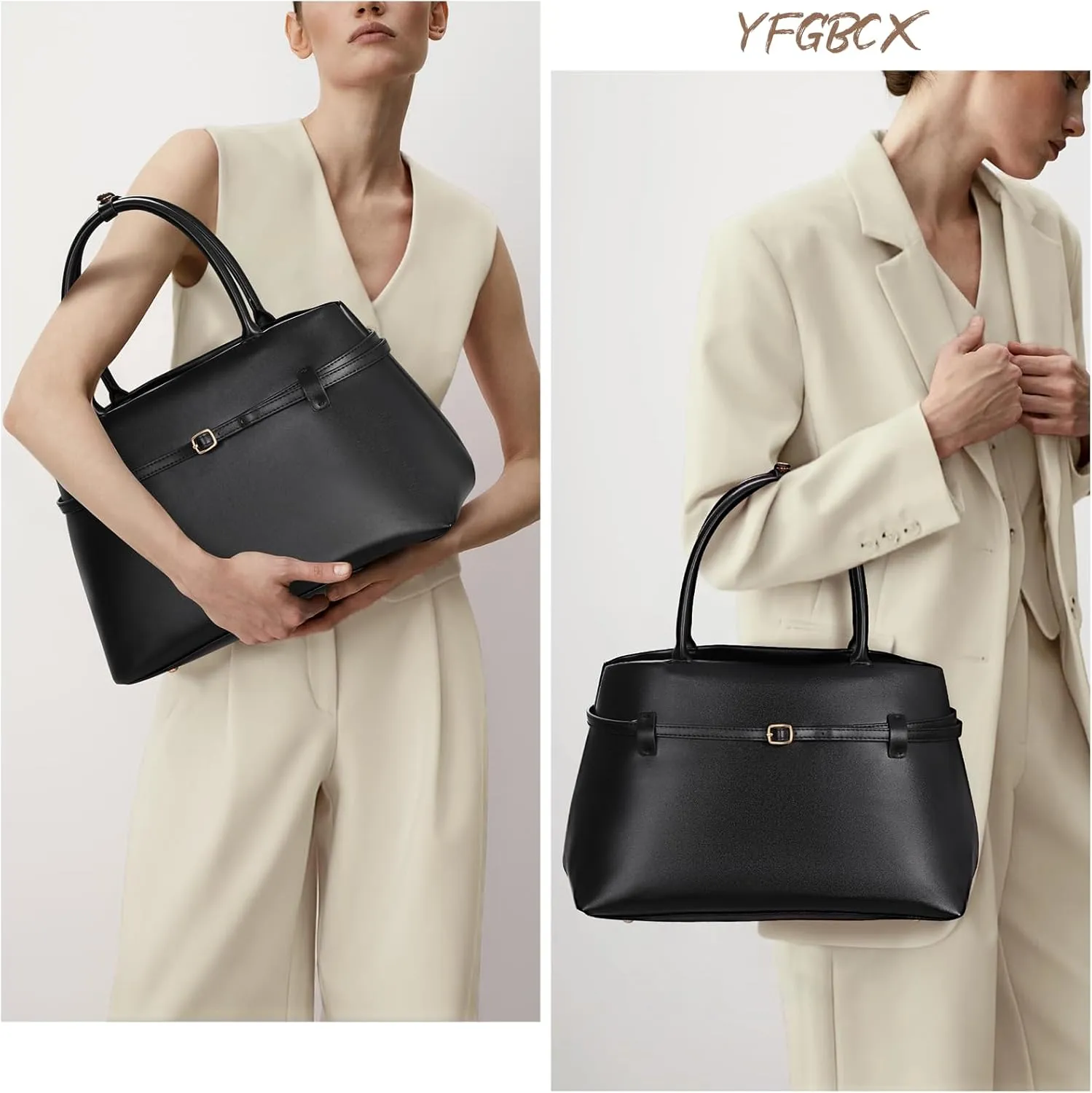 YFGBCX Tote Bag for Women Vegan Leather Work Bag Top Handle Bag Trendy Luxury Hobo Handbag College Tote Bag Purse