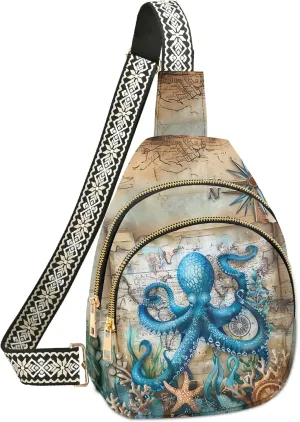 Yrebyou Small Sling Bag for Women Leather Sling Crossbody Bags Travel Chest Daypack Adjustable for Casual Outdoor