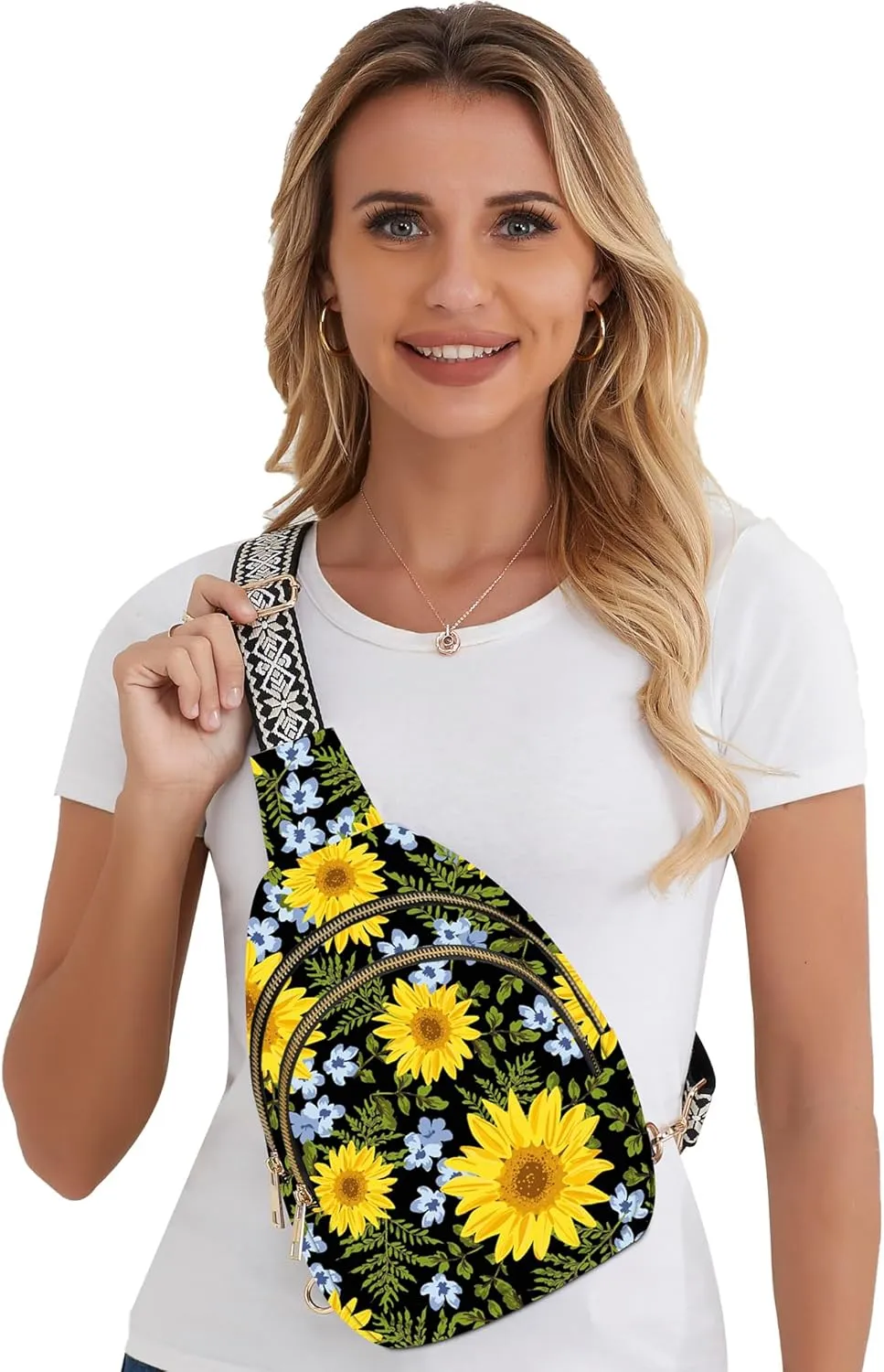 Yrebyou Small Sling Bag for Women Leather Sling Crossbody Bags Travel Chest Daypack Adjustable for Casual Outdoor