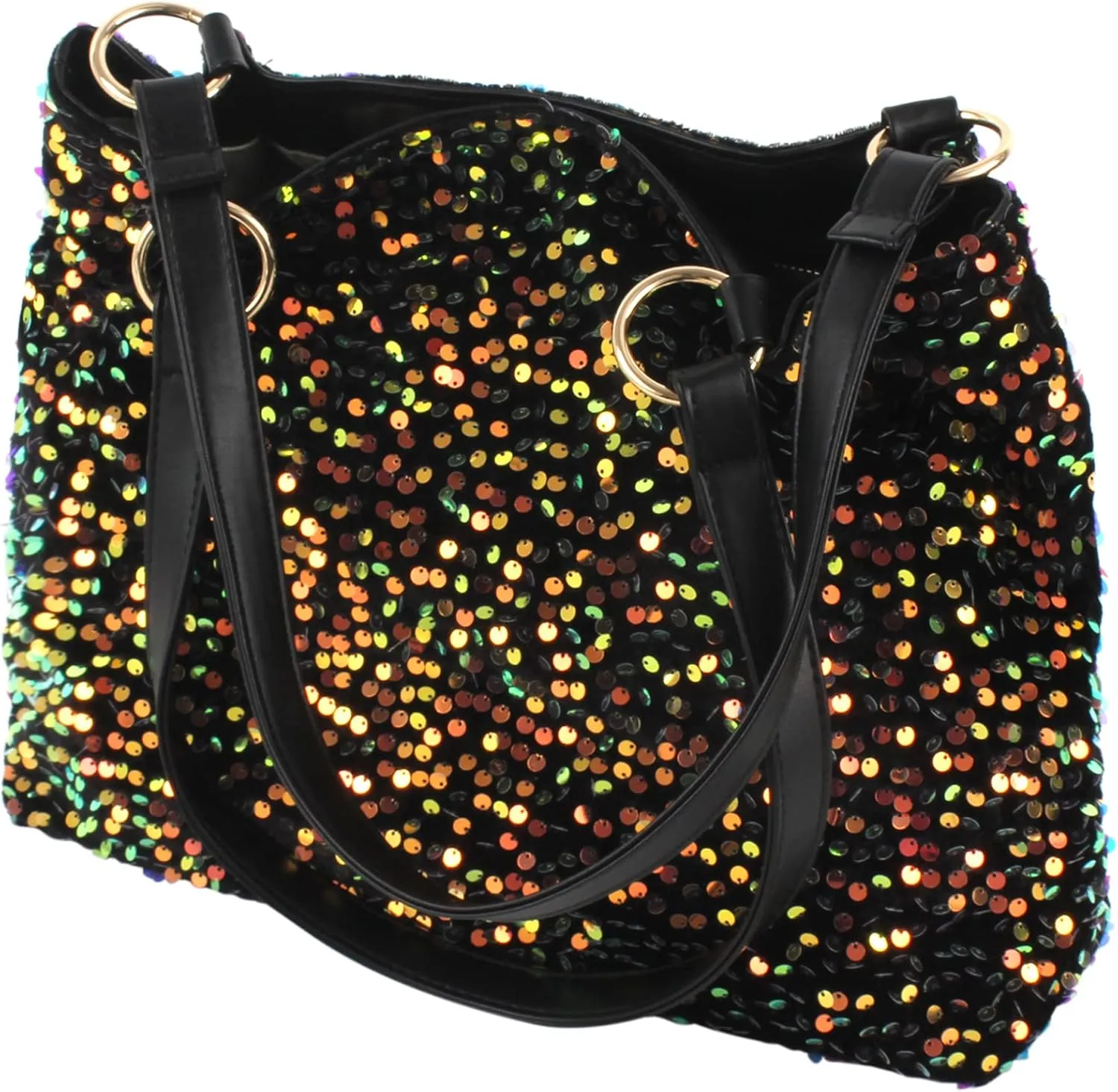 ZLM BAG US Women's Glitter Sequins Shoulder Tote Big Capacity Shimmer Shopping Bag Sparkling Handbag Purse