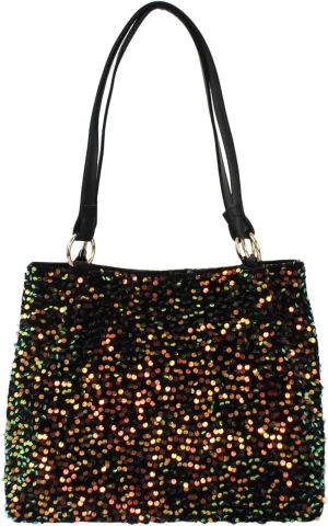ZLM BAG US Women's Glitter Sequins Shoulder Tote Big Capacity Shimmer Shopping Bag Sparkling Handbag Purse