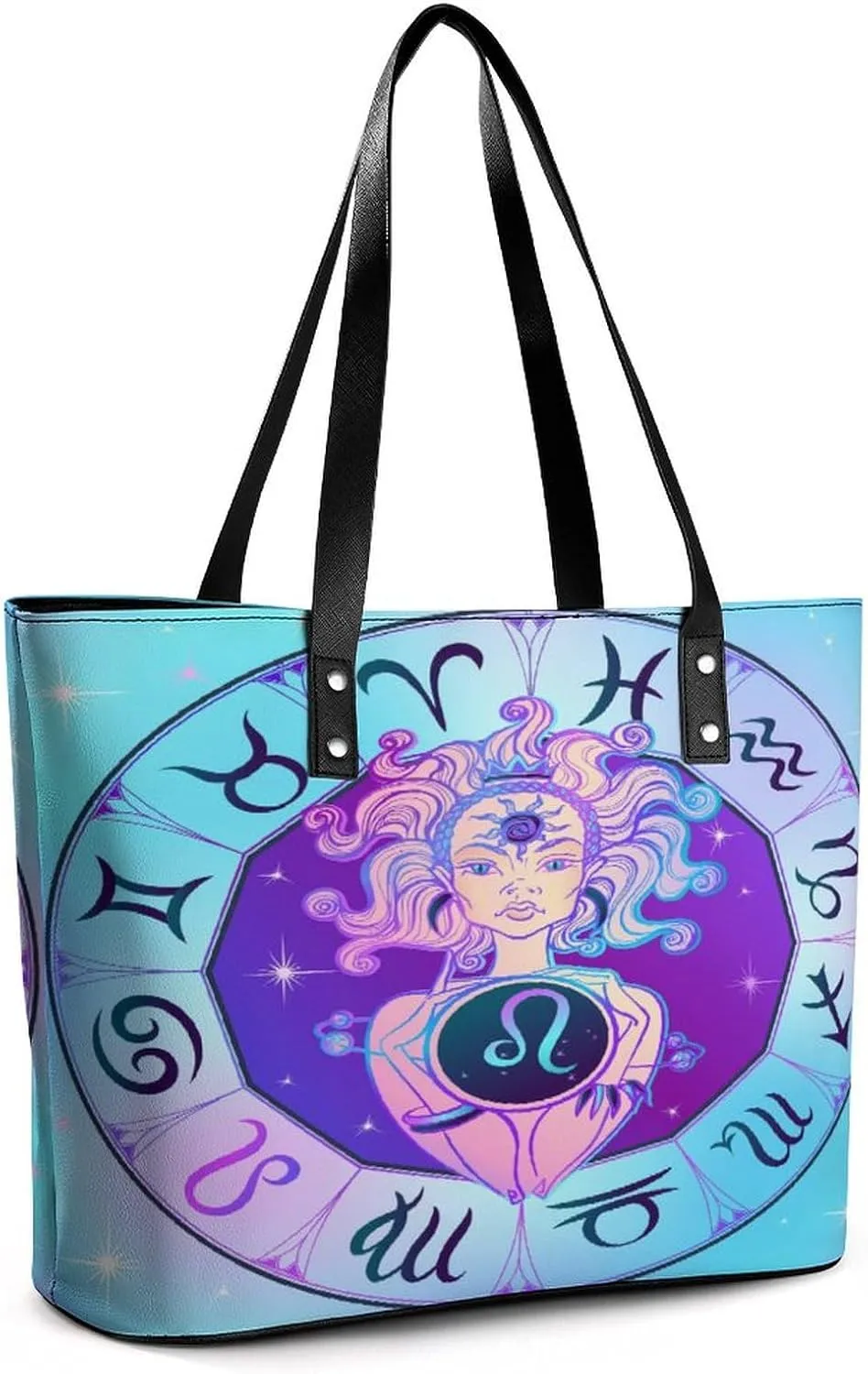 Zodiac Sign Virgo Hobo Handbags With Zipper Large Capacity Satchel Tote Bag Shoulder Bag